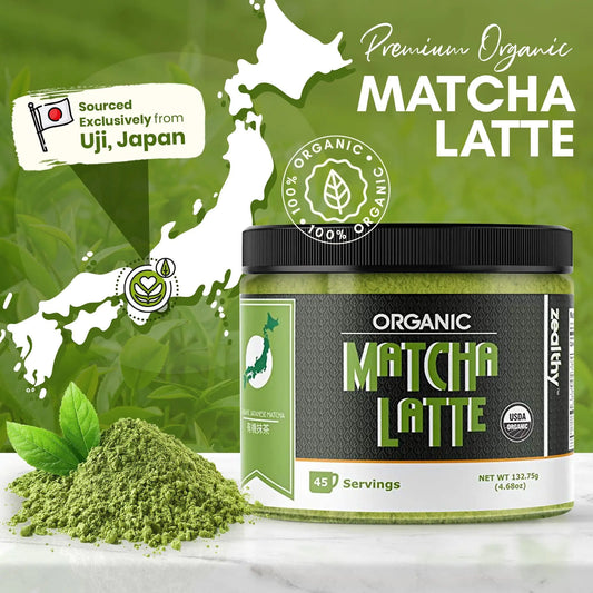 Organic Matcha Latte Pure Japanese Tea Blend with Ashwagandha Vanilla 4.68 oz